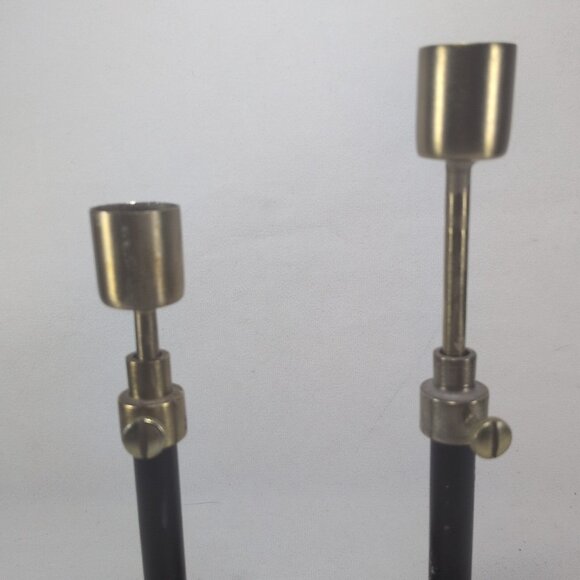 Hearth & Hand Magnolia Candle Holders 2 Black & Brass Taper Sticks Adjustable - Picture 7 of 10